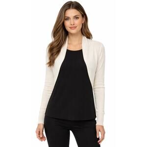 New Ivy & Astor Ivory 100% Cashmere Shrug Sweater Cardigan Bolero Sz L